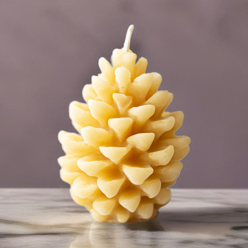 Beeswax Shaped Candle | Pinecone Design